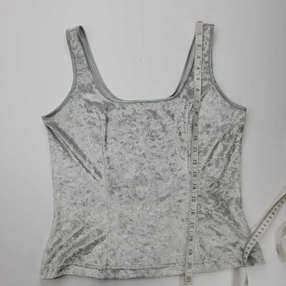 Victoria's Secret Vintage Velvet Crushed Tank Top Gray Medium Classic - Picture 7 of 8